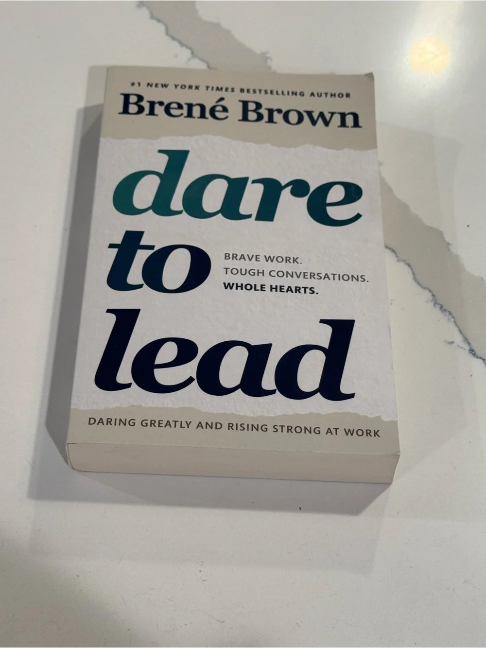 Dare to Lead — White and Navy Paperback